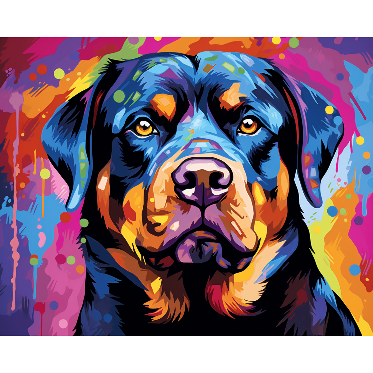 Composição colorida do Rotweiller